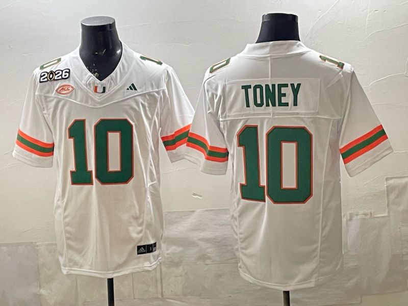 Men 2026 Miami Hurricanes #10 Toney White 3th generations Nike Limited NCAA Jersey 07